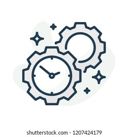 Time Management vector illustration. Work process color line icon.