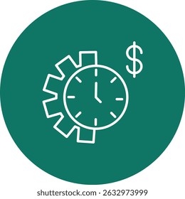 Time Management Vector Line Circle Icon Design