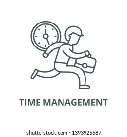 Time management vector line icon, linear concept, outline sign, symbol