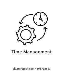 Time Management Vector Line Icon