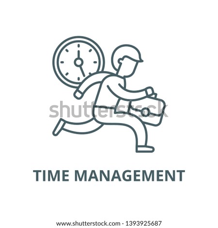 Time management vector line icon, linear concept, outline sign, symbol