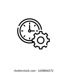 Illustration zur Vektorillustration der Zeitsteuerung. Symbol für Unternehmen und Finanzen 