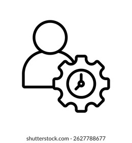 Time Management Vector Lineal Icon On White Background.