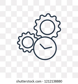 Time management vector outline icon isolated on transparent background, high quality linear Time management transparency concept can be used web and mobile