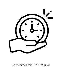 Time Management Vector outline icon. Eps10 file 
