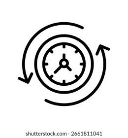 Icono de esquema de Vector de administración de tiempo. Archivo EPS 10