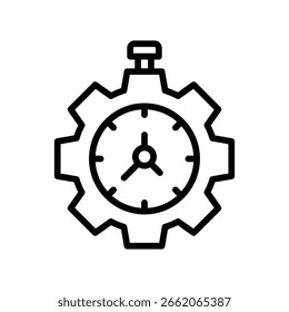 Icono de esquema de Vector de administración de tiempo. Archivo EPS 10