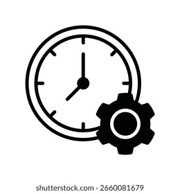 Vector de gestión del tiempo para el éxito de la productividad, ilustración de calendario y reloj, programación y enfoque de fecha límite