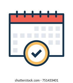 Time management Vector, schedule the time with this flat designed calendar icon
