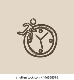 Time management vector sketch icon isolated on background. Hand drawn Time management icon. Time management sketch icon for infographic, website or app.