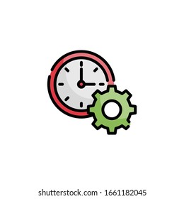 Time Management Vector Style illustration. Business and Finance Filled Outline Icon.