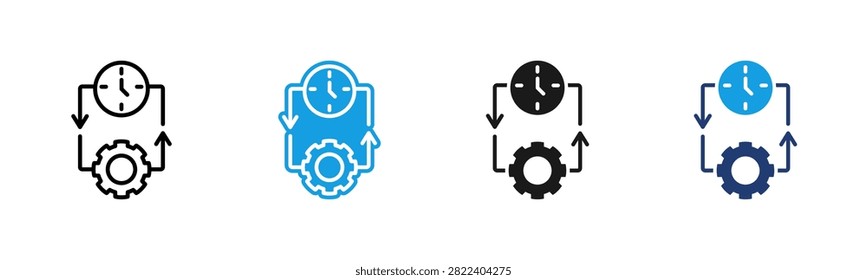 Time Management web icon multiple style collection