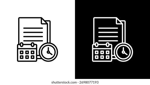 Design des weißen Symbolsatzes für die Zeitverwaltung
