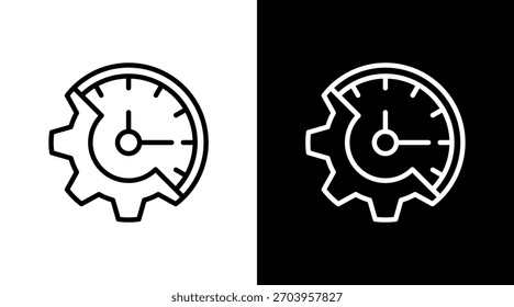 Time Management White Icon Set Design