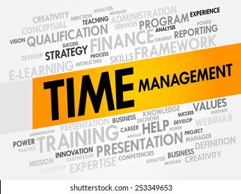 Time Management word cloud, business concept