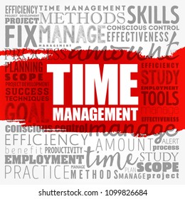 Time Management word cloud collage, business concept background