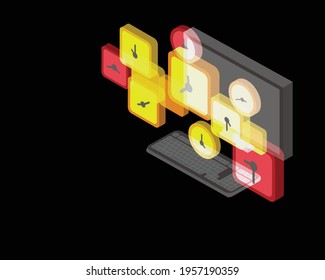 time management at work to complete your project within the timeline vector