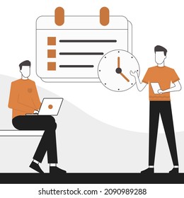 Time Management And Work Process Illustration