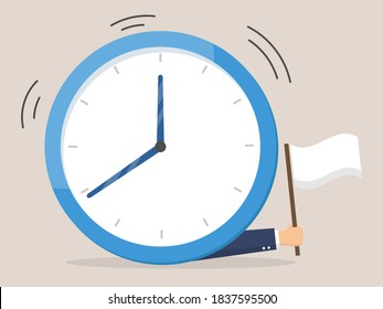 Gestión del tiempo, calendario de trabajo y fecha límite para el concepto de trabajo de productividad y eficiencia, los empresarios levantaron banderas blancas renunciando a los plazos.