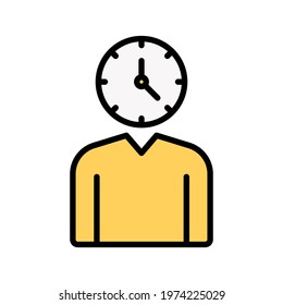 Time management, worker, shift icon vector image. Can also be used for customer support. Suitable for use on web apps, mobile apps and print media.
