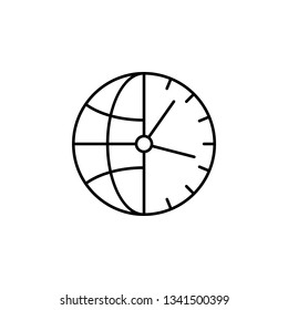 Time management, worldwide icon. Element of time management icon. Thin line icon for website design and development, app development. Premium icon