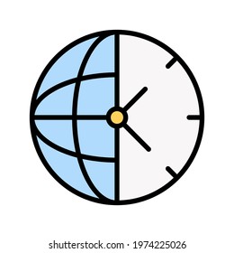 Time management, zone, clock icon vector image. Can also be used for customer support. Suitable for use on web apps, mobile apps and print media.