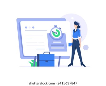 Time management,Characters using time tracker, reminder and notification tools to organize tasks,Business concept