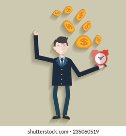 Time management,Human resource,Businessman design,clean vector