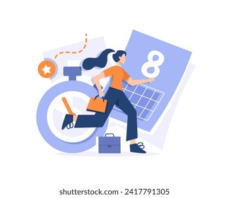 time management,Productive woman, multitasking or time management professional, productivity or entrepreneurship, work efficiency or organize schedule