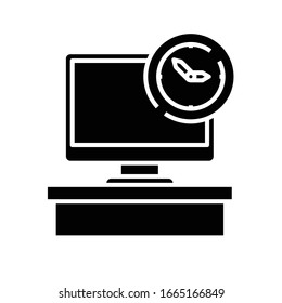 Time managements black icon, concept illustration, vector flat symbol, glyph sign.
