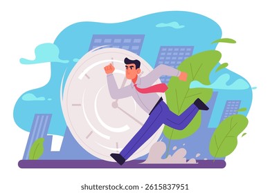 Time managements. Frustrated business people busy characters have problems with multitasking and deadlines exact vector background