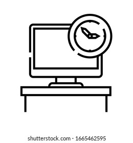 Icono de línea de administración de tiempo, signo de concepto, ilustración de vector de esquema, símbolo lineal.