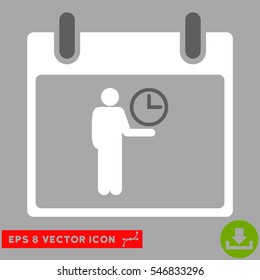 Time Manager Calendar Day icon. Vector EPS illustration style is flat iconic bicolor symbol, dark gray and white colors.