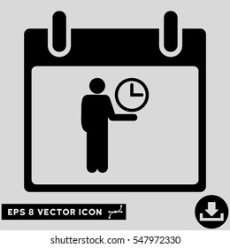 Time Manager Calendar Day icon. Vector EPS illustration style is flat iconic symbol, black color.