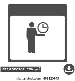 Time Manager Calendar Page icon. Vector EPS illustration style is flat iconic symbol, gray color.