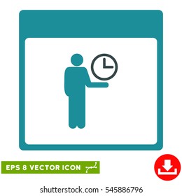 Time Manager Calendar Page icon. Vector EPS illustration style is flat iconic bicolor symbol, soft blue colors.