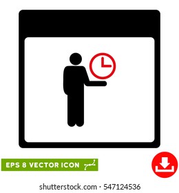 Time Manager Calendar Page icon. Vector EPS illustration style is flat iconic bicolor symbol, intensive red and black colors.