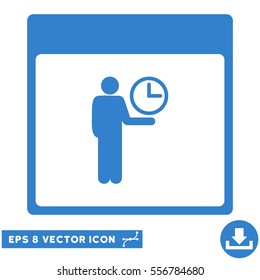 Time Manager Calendar Page icon. Vector EPS illustration style is flat iconic symbol, cobalt color.