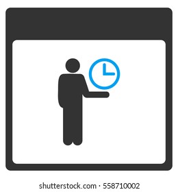 Time Manager Calendar Page vector toolbar icon. Style is bicolor flat icon symbol, blue and gray colors, white background.