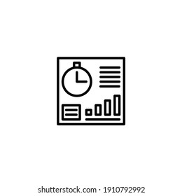 Time manager dashboard illustration icon with line style. Vector