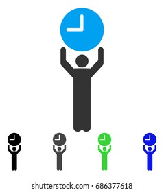 Time Manager flat vector icon. Colored time manager gray, black, blue, green pictogram variants. Flat icon style for application design.