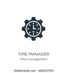 Time manager icon vector. Trendy flat time manager icon from time management collection isolated on white background. Vector illustration can be used for web and mobile graphic design, logo, eps10