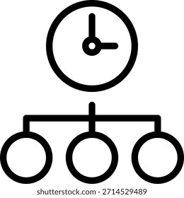 Vector de ilustración de icono de línea de administrador de tiempo