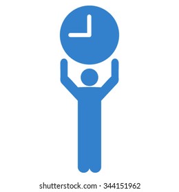 Time Manager vector icon. Style is flat symbol, cobalt color, rounded angles, white background.