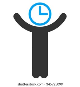 Time Manager vector icon. Style is bicolor flat symbol, blue and gray colors, rounded angles, white background.