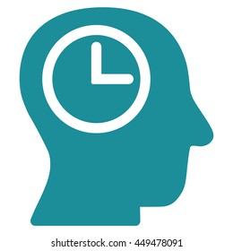 Time Manager vector icon. Style is flat symbol, soft blue color, rounded angles, white background.