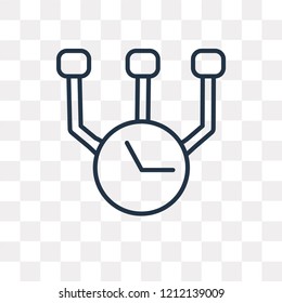 Time manager vector outline icon isolated on transparent background, high quality linear Time manager transparency concept can be used web and mobile