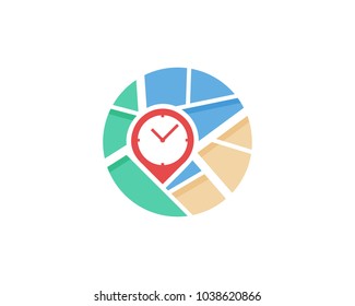 Time Map Icon Logo Design Element