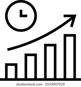 time to market icon. Thin linear style design isolated on white background