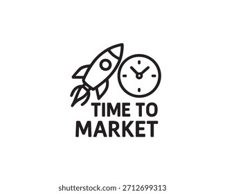 Ilustração de design de vetor de ícone Time To Market.